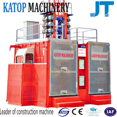 construction hoist with 2t load per cage double cage type